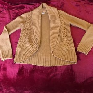 Tan open front sweater